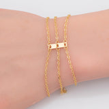Gold Filled Detangler Minimalist Style Band Three Hole Spacer Permanent jewelry bracelets necklaces - Connectors GF Sterling Made in the USA