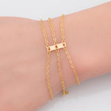 Gold Filled Detangler Minimalist Style Band Three Hole Spacer Permanent jewelry bracelets necklaces - Connectors GF Sterling Made in the USA