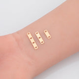 Gold Filled Detangler Minimalist Style Band Three Hole Spacer Permanent jewelry bracelets necklaces - Connectors GF Sterling Made in the USA