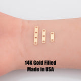 Gold Filled Detangler Minimalist Style Band Three Hole Spacer Permanent jewelry bracelets necklaces - Connectors GF Sterling Made in the USA