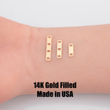 Gold Filled Detangler Minimalist Style Band Three Hole Spacer Permanent jewelry bracelets necklaces - Connectors GF Sterling Made in the USA