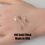 2x Hand Cuff Set Connector 14K Gold Filled Sterling Silver - Not assembled, Connectors Permanent Jewelry Supply