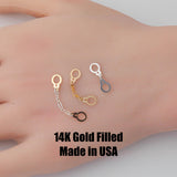 2x Hand Cuff Set Connector 14K Gold Filled Sterling Silver - Not assembled, Connectors Permanent Jewelry Supply