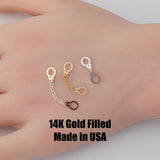 2x Hand Cuff Set Connector 14K Gold Filled Sterling Silver - Not assembled, Connectors Permanent Jewelry Supply