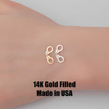 2x Hand Cuff Set Connector 14K Gold Filled Sterling Silver - Not assembled, Connectors Permanent Jewelry Supply