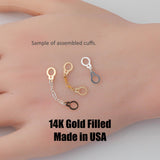 2x Hand Cuff Set Connector 14K Gold Filled Sterling Silver - Not assembled, Connectors Permanent Jewelry Supply