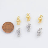 18K Gold PVD 3d globe charm 13x8mm map earth pendant charms - Tarnish Resistant