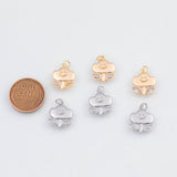 18K Gold PVD Flower cloud charm with smiley face 12x15mm 22k earrings s charm charms - Tarnish Resistant