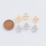 18K Gold PVD Dainty Triangle Face 10x12mm 22k Earrings s Charm Charms - Tarnish Resistant