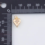 18K Gold PVD 22k honey bee heart charm 8x12mm pendant charms - Tarnish Resistant