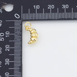 18K Gold PVD 22k croissant bread charm 8x14mm pendant charms - Tarnish Resistant