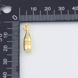 18K Gold PVD 22k Wine Bottle Charm 6x20mm Pendant Charms - Tarnish Resistant