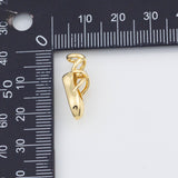 18K Gold PVD ballet shoes ballerina dance dancing shoes charm 6x8x20mm charms - Tarnish Resistant