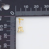 18K Gold PVD Eiffel tower 6x14mm 22k pendant charms - Tarnish Resistant