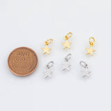 18K Gold PVD 22k Star 6mm Charm Pendant Charms - Tarnish Resistant