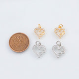 18K Gold PVD Heart Infinity Charm 10x12mm 22k Pendant Charms - Tarnish Resistant