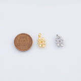 18K Gold PVD 22k Pound Sign Charm 8x14mm Number Hashtag Hash No. Sign Charm Pendant Charms - Tarnish Resistant