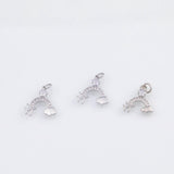 18K Gold PVD 22k rainbow with airplane charm 15x15mm travel passport vacation holiday charm pendant charms - Tarnish Resistant