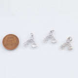 18K Gold PVD 22k rainbow with airplane charm 15x15mm travel passport vacation holiday charm pendant charms - Tarnish Resistant