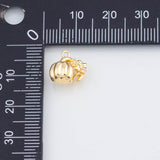 18K Gold PVD 22k 3D Pumpkin Charm 11x11mm Pendant Charms - Tarnish Resistant
