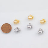 18K Gold PVD 22k 3D Pumpkin Charm 11x11mm Pendant Charms - Tarnish Resistant
