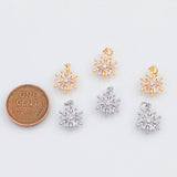 18K Gold PVD Snowflake Charm 10mm 22k Pendant Charms - Tarnish Resistant