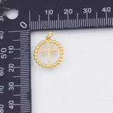 18K Gold PVD Cross Charm Charm 15mm 22k Pendant Charms - Tarnish Resistant