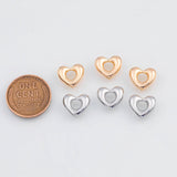 18K Gold PVD Open Heart Charm 11x10mm 22k Pendant Charms - Tarnish Resistant