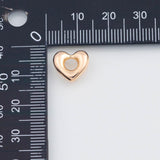 18K Gold PVD Open Heart Charm 11x10mm 22k Pendant Charms - Tarnish Resistant