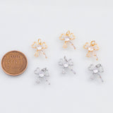 18K Gold PVD Bow Ribbon Charm 13x13mm Heart Bow 22k Pendant Charms - Tarnish Resistant