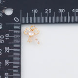 18K Gold PVD Bow Ribbon Charm 13x13mm Heart Bow 22k Pendant Charms - Tarnish Resistant