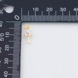 18K Gold PVD Dainty key charm 13x6mm 22k earrings s charm charms - Tarnish Resistant