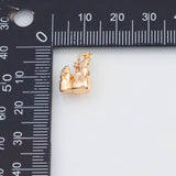 18K Gold PVD Asparagus Charm 10x14mm 22k Vegetable Pendant Charms Mermaid Flippers - Tarnish Resistant