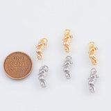 18K Gold PVD Seahorse sea horse charm 15x6mm charm 22k pendant charms - Tarnish Resistant