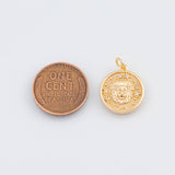 18K Gold PVD Lion charm 15mm lion head 22k pendant charms - Tarnish Resistant