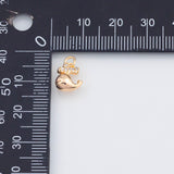 18K Gold PVD Whale charm 8x10mm 22k pendant charms - Tarnish Resistant