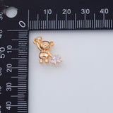 18K Gold PVD Teddy Bear Flying charm - Tarnish Resistant