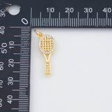 18K Gold PVD Tennis Racket charm - Tarnish Resistant