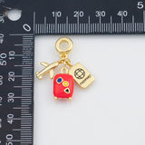18K Gold PVD Airplane Passport Large Hole charm - Tarnish Resistant