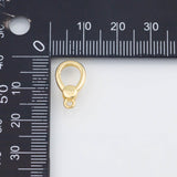 18K Gold PVD Lobster Toggle Clasp 9x14mm Pendant Charms - Tarnish Resistant