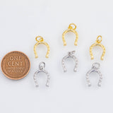 18K Gold PVD Horseshoe Charms 10x13mm - Tarnish Resistant