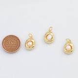18K Gold PVD Real Pearl Charm Freem 10x14mm Pendant Charms Made with Real Freshwater Pearl 22K - Tarnish Resistant