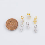 18K Gold PVD Dainty cross charm 5x8mm pendant charms - Tarnish Resistant
