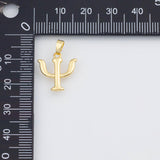 18K Gold PVD Psi Charms 15x15mm Greek Letter Psychology White Gold Charms - Tarnish Resistant