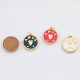 18K Gold PVD Enamel amor heart love charm 18mm pendant charms - Tarnish Resistant