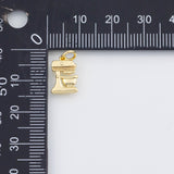 18K Gold PVD Kitchen Mixer Cooking Food Charm 8x11mm s White Gold Charms - Tarnish Resistant