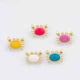 18K Gold PVD Enamel crab charm 12x15mm 22k pendant charms - Tarnish Resistant