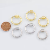 18K Gold PVD Round Carabiner Screw Clasp 19mm 20mm Screw Clasp Oval , Interlocking Round Clasp, Circle Shaped Clasps, Gold, - Tarnish Resist