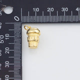 18K Gold PVD Coffee cup charm 10x13mm 22k pendant charms - Tarnish Resistant