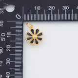 18K Gold PVD Enamel flower daisy charms 12mm 22k pendant charms - Tarnish Resistant